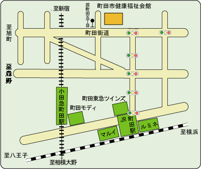 町田市健康福祉会館の案内図